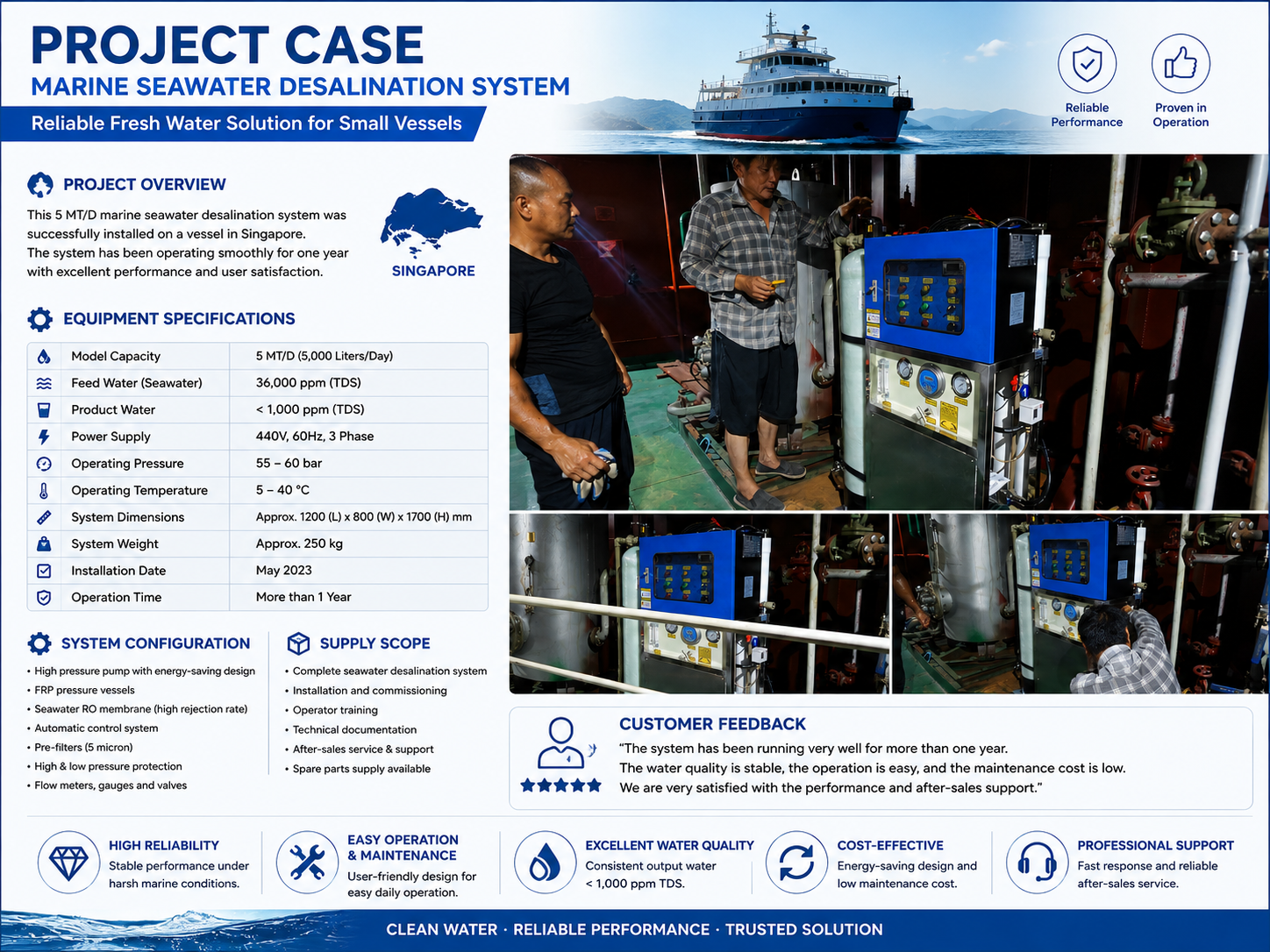 Marine water system case in Singaport